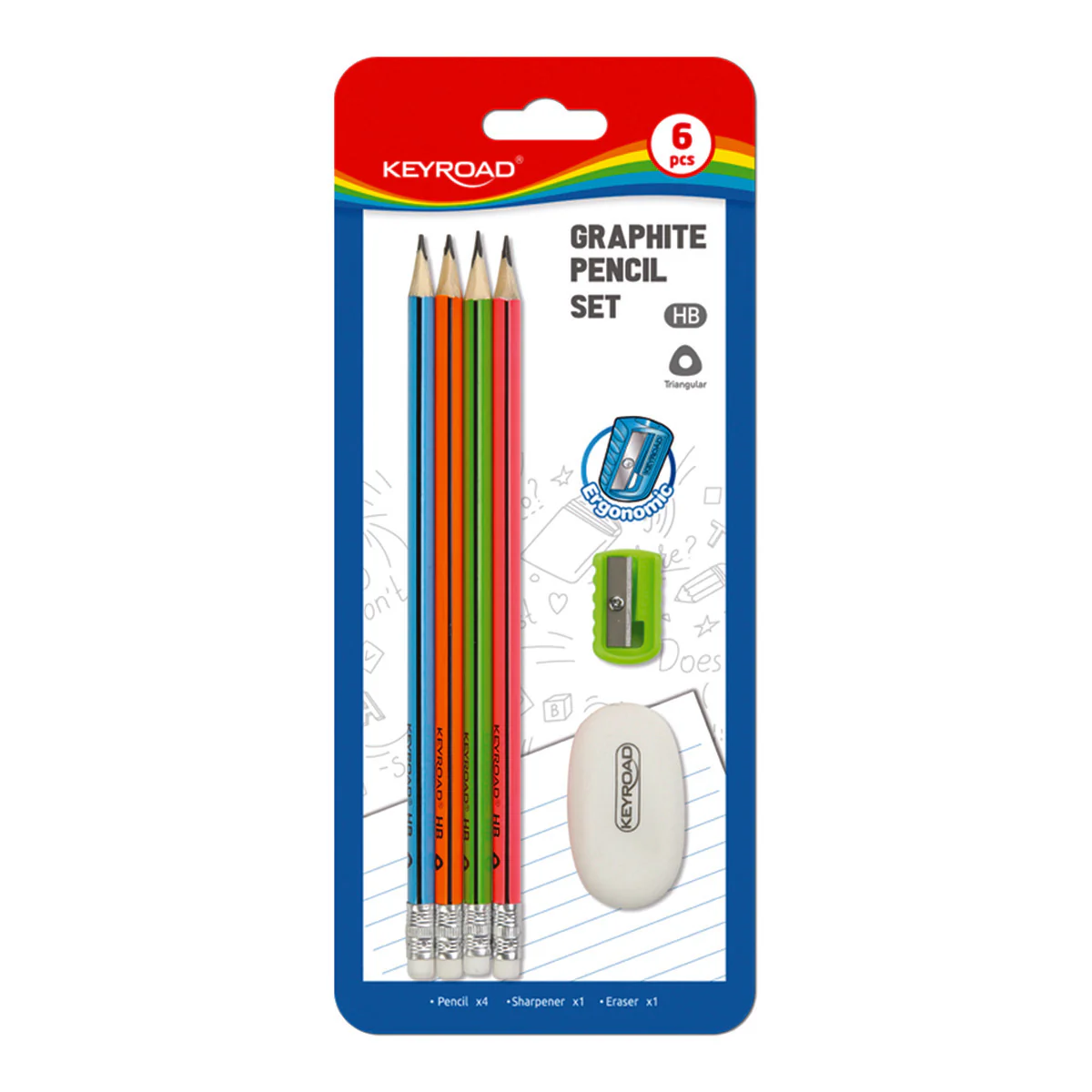 Keyroad School Stationery Set – 6 Piece