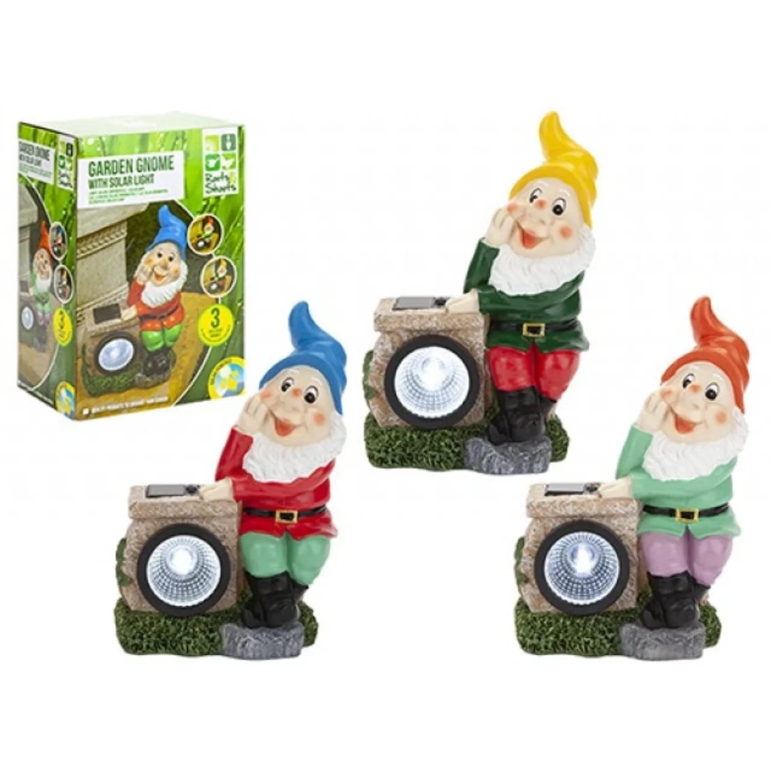 Leaning Gnome Solar Light Figure