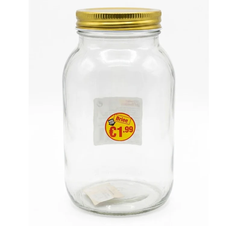 Mason Glass Jar with Lid 1000ml