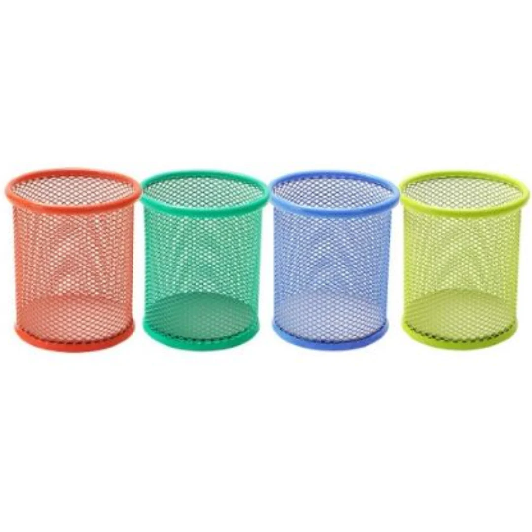 Mesh Pen Holder 91x98mm 4 Assorted Colours