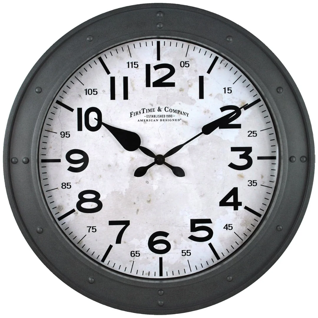 Metal Black Round Wall Clock – 18"