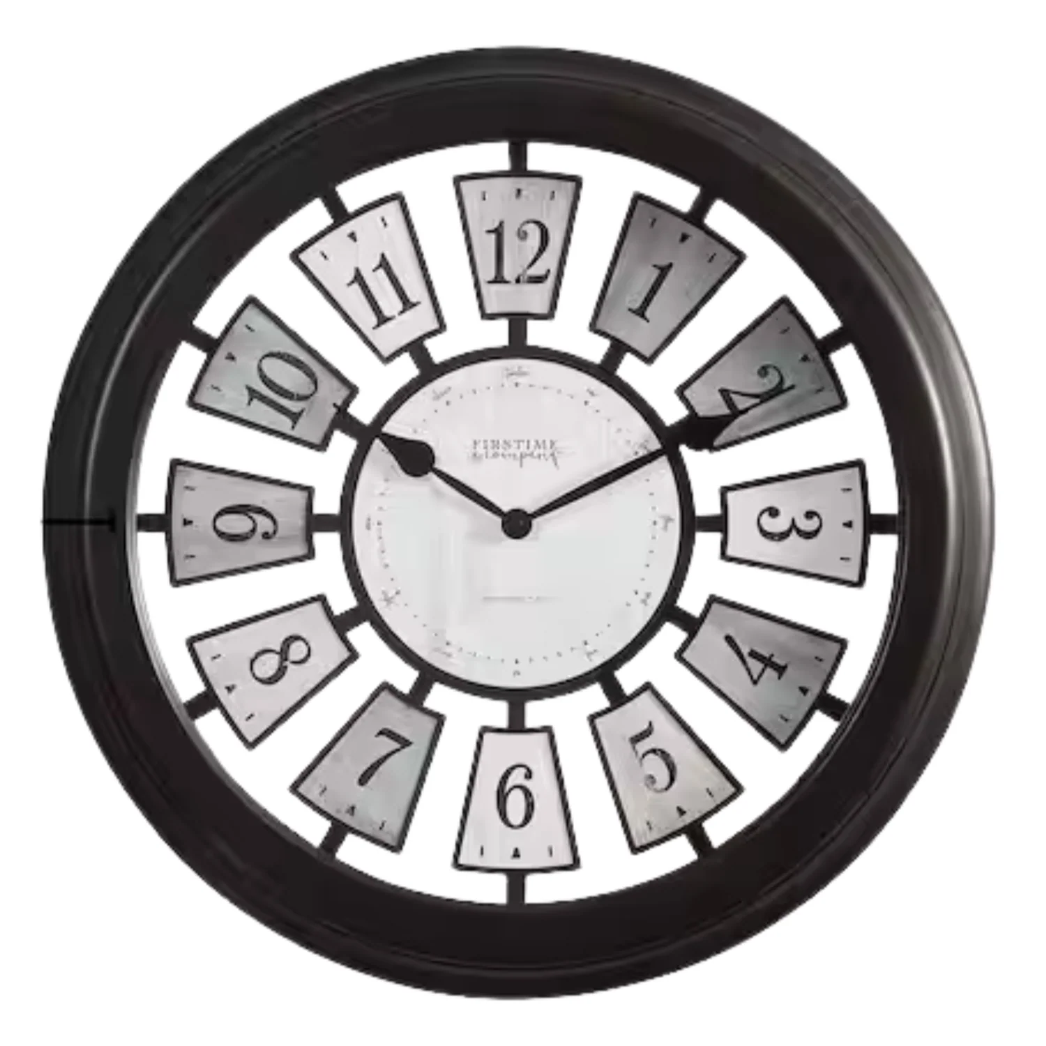 Metal Black Round Wall Clock 22.5"