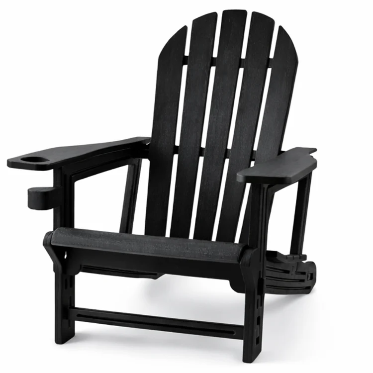 Milan Black Garden Chair with Drinks Holder - Image 2