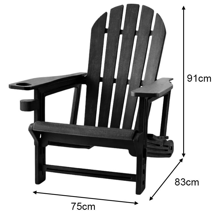 Milan Black Garden Chair with Drinks Holder - Image 4