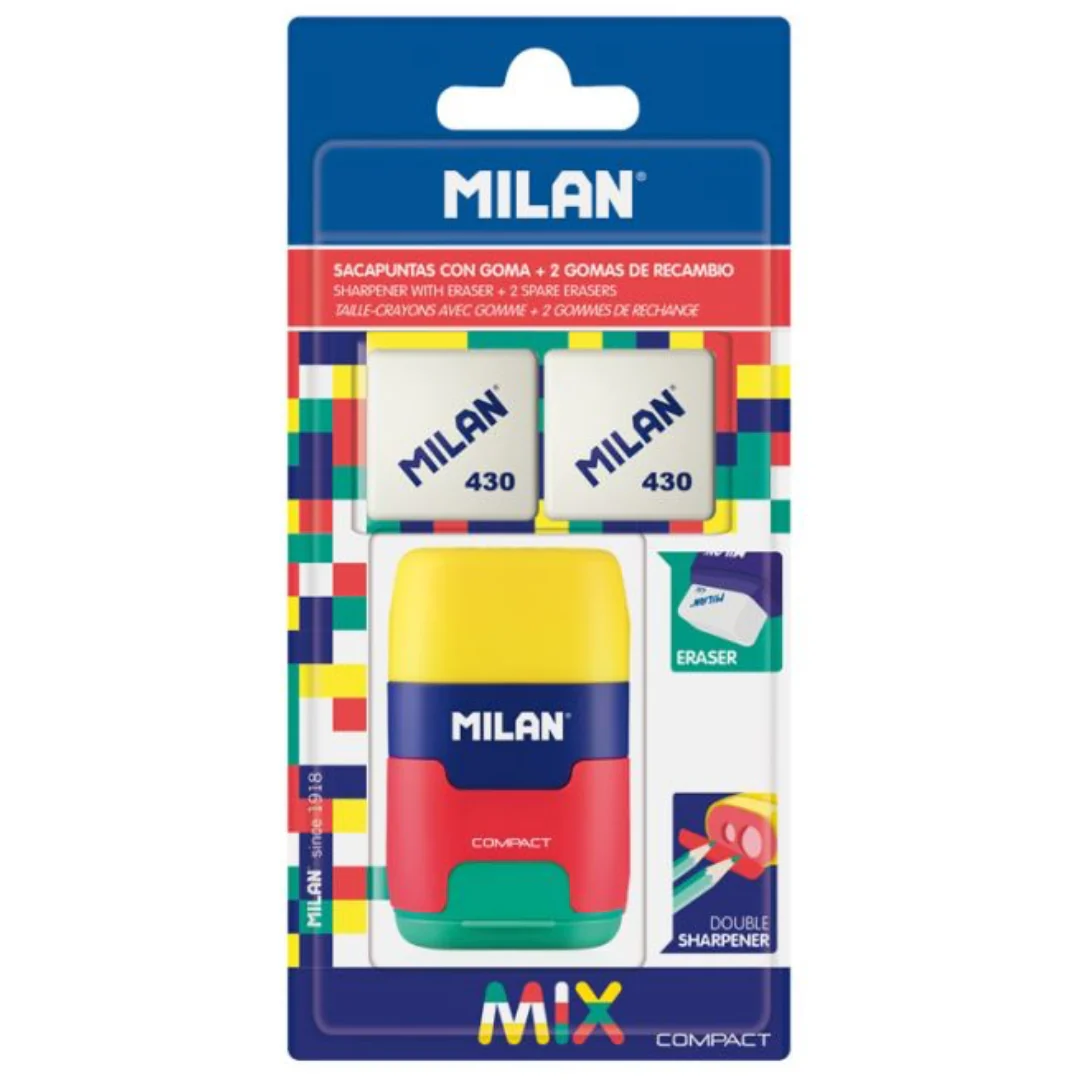 Milan Compact Mix 2-in-1 Eraser & Sharpener