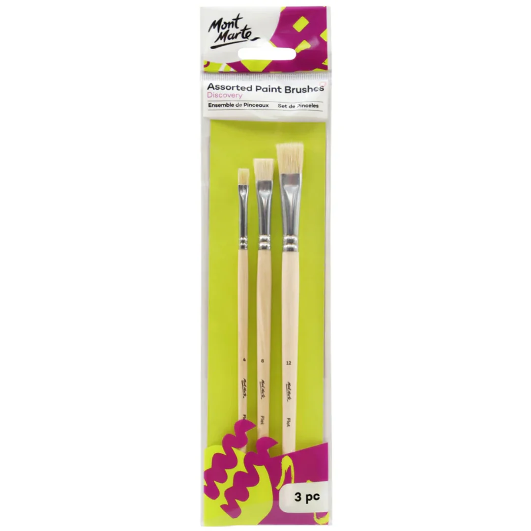 Mont Marte Discovery Paint Brush Set Assorted 3 Piece