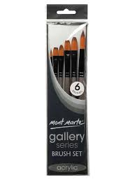 Mont Marte Gallery Series 6-Piece Acrylic Brush Set