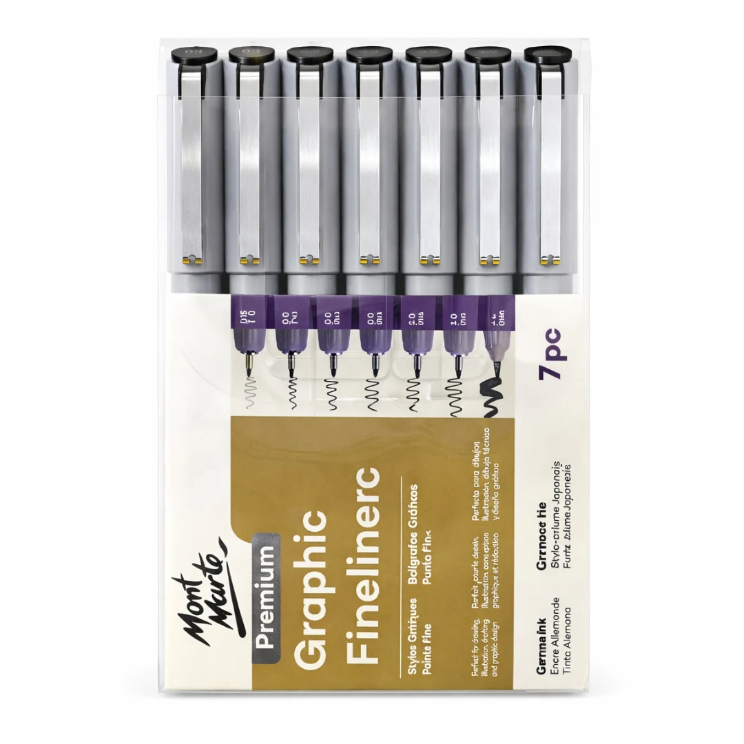 Mont Marte Graphic Fineliners 7 Piece Set