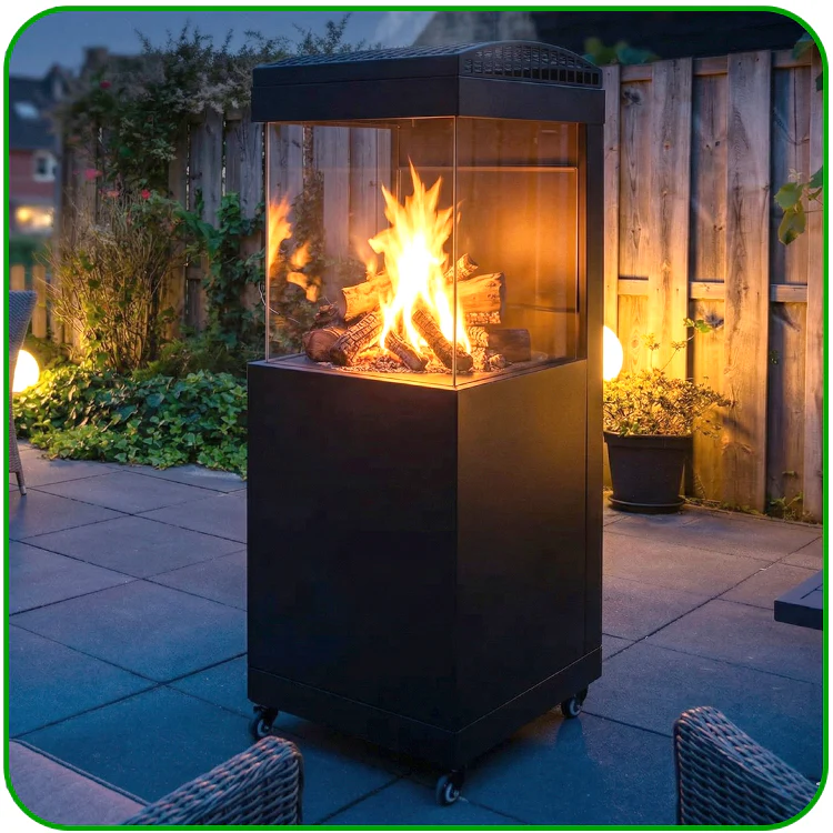 Muztag Bergen Gas Fire Column with a Free Cover ( video available )