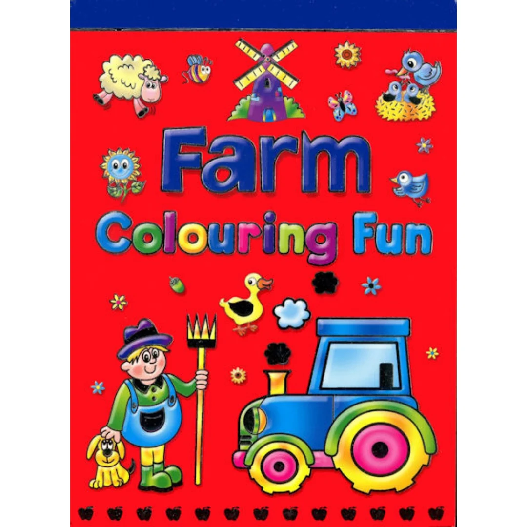 MXD 64pg Farm Colouring Fun Red