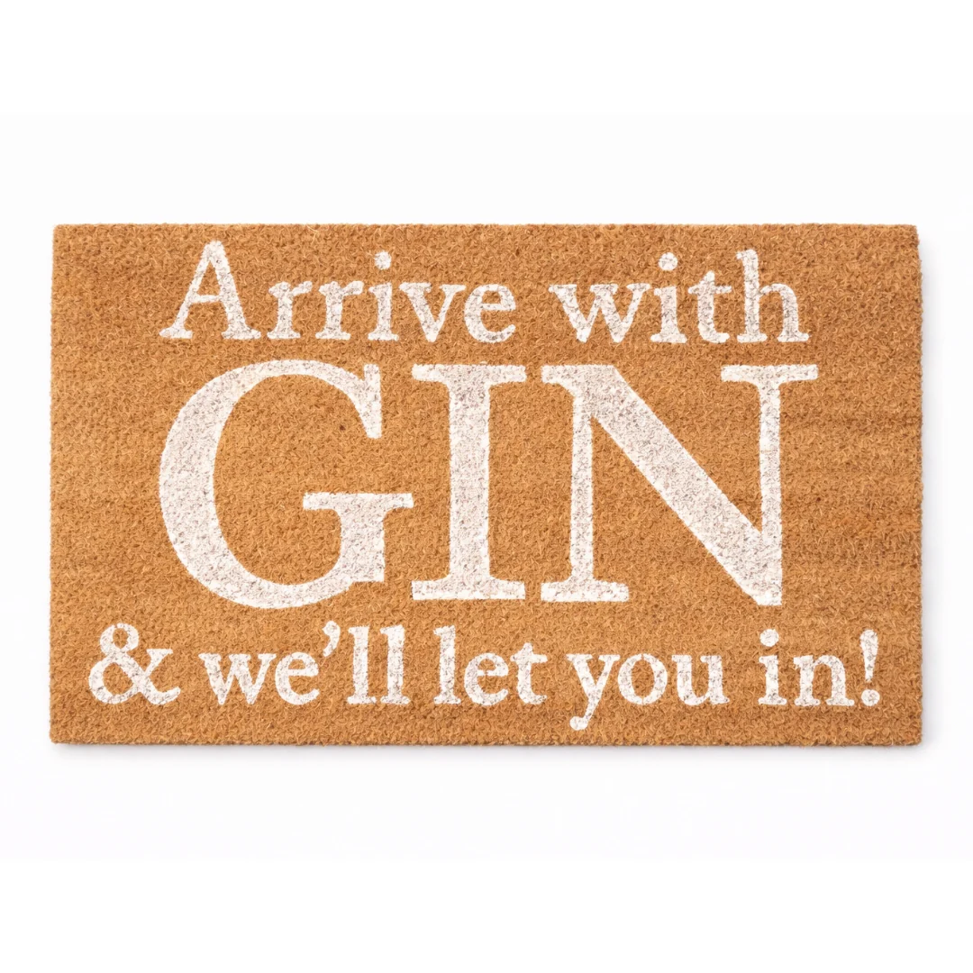 Natural Coco Tufted Doormat with Slogan