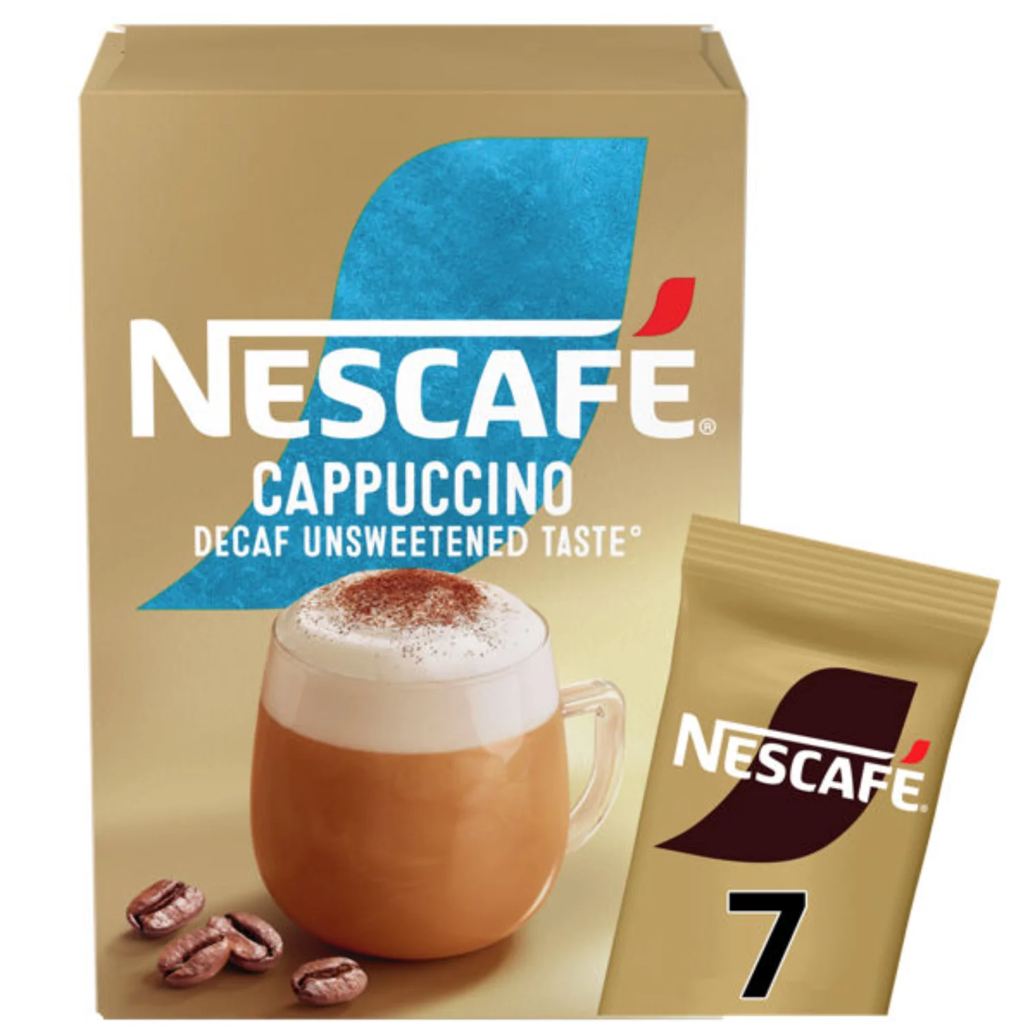 NESCAFÉ Cappuccino Decaf Unsweetened – 7 × 15 g Sachets