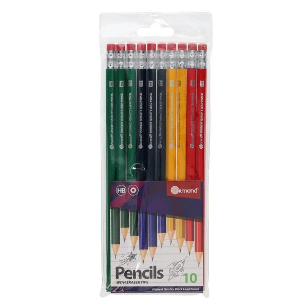 Ormond pack of 10 HB Rubber Tipped  Pencils