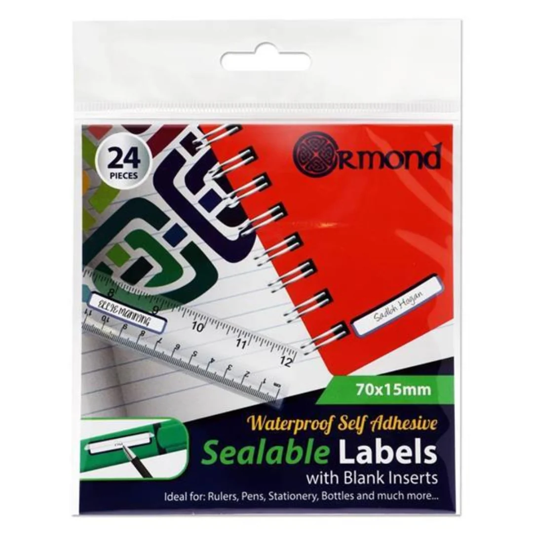 Ormond Waterproof Self-Adhesive Sealable Labels – Pack of 24