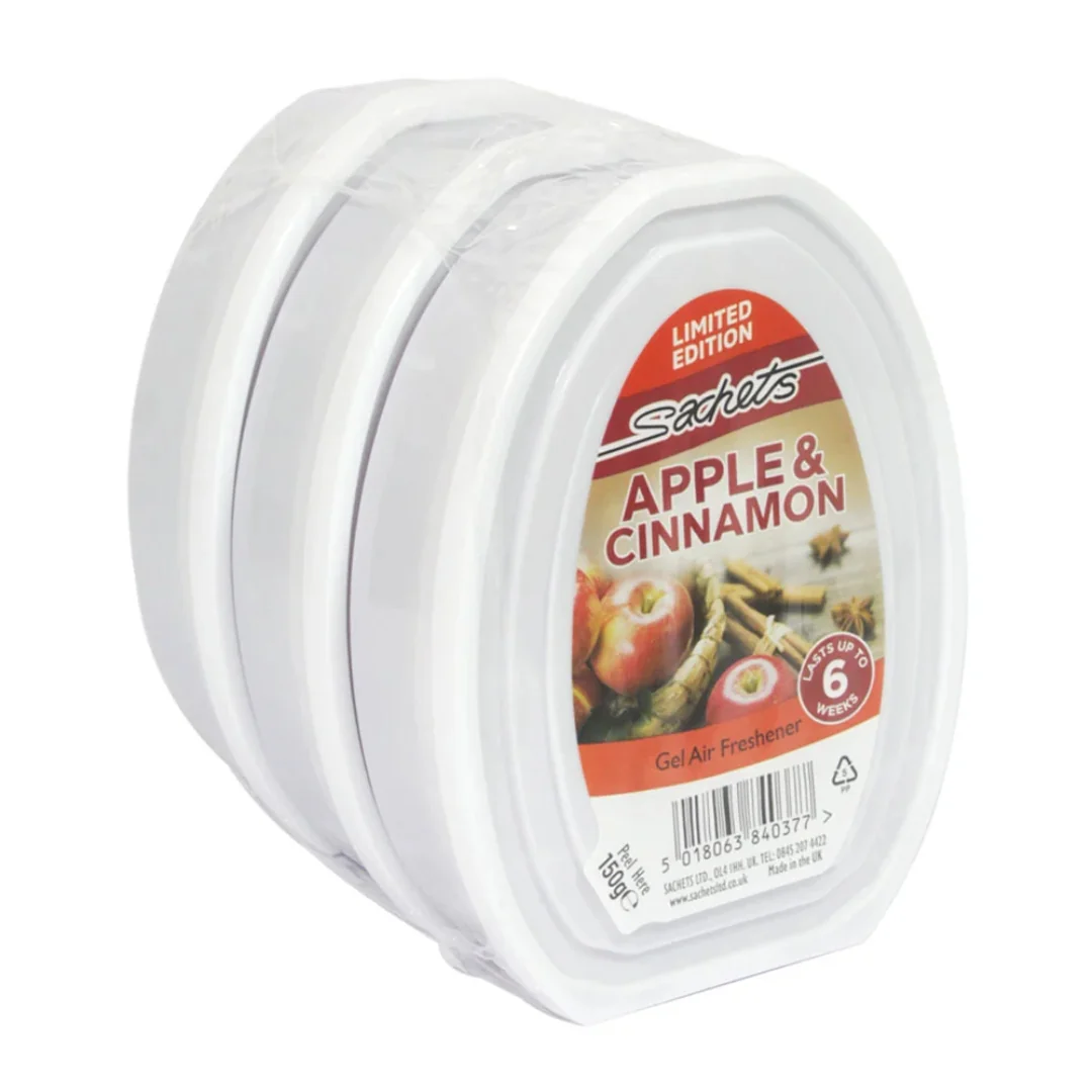 Pack of 3 Air Freshener Gel Sachets – Apple & Cinnamon