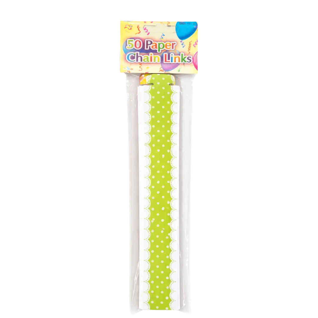 Pack of 50 Paper Chain Links – Light Green