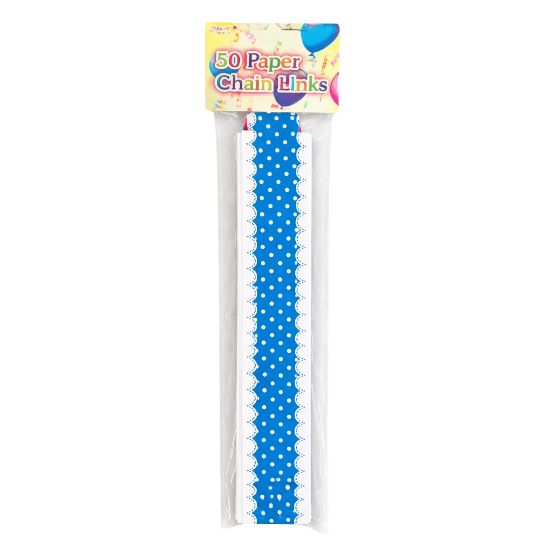 Pack of 50 Blue Paper Chain Links