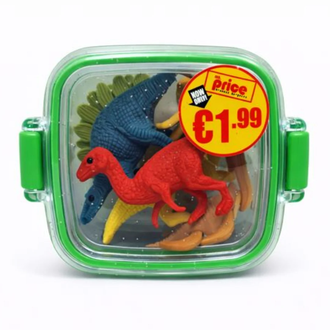 Red Dinosaur Eraser Set