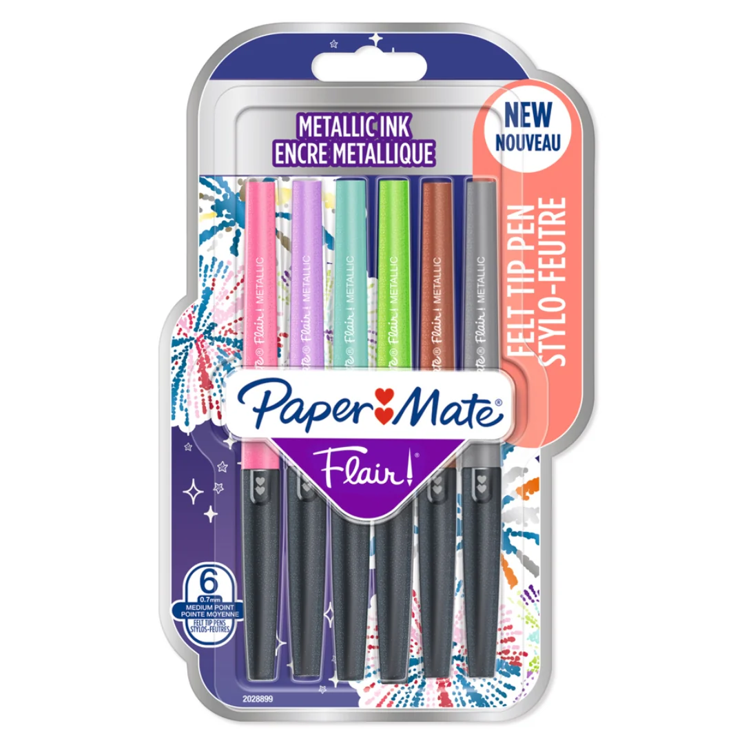 Paper Mate Flair Metallic Pens 6-Pack