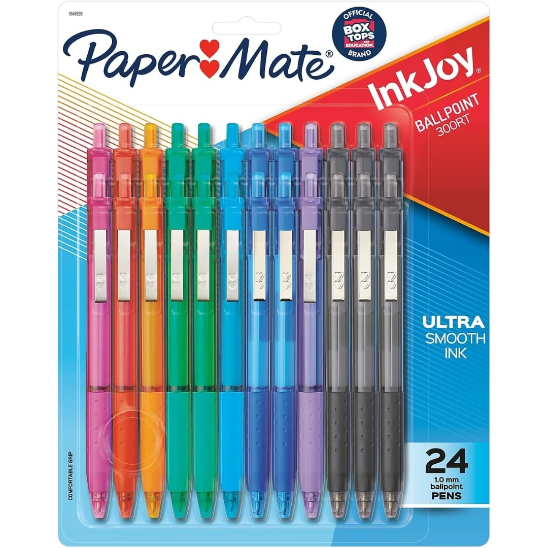 Paper Mate InkJoy Ballpoint Pens – Assorted Colours (24-Pack)