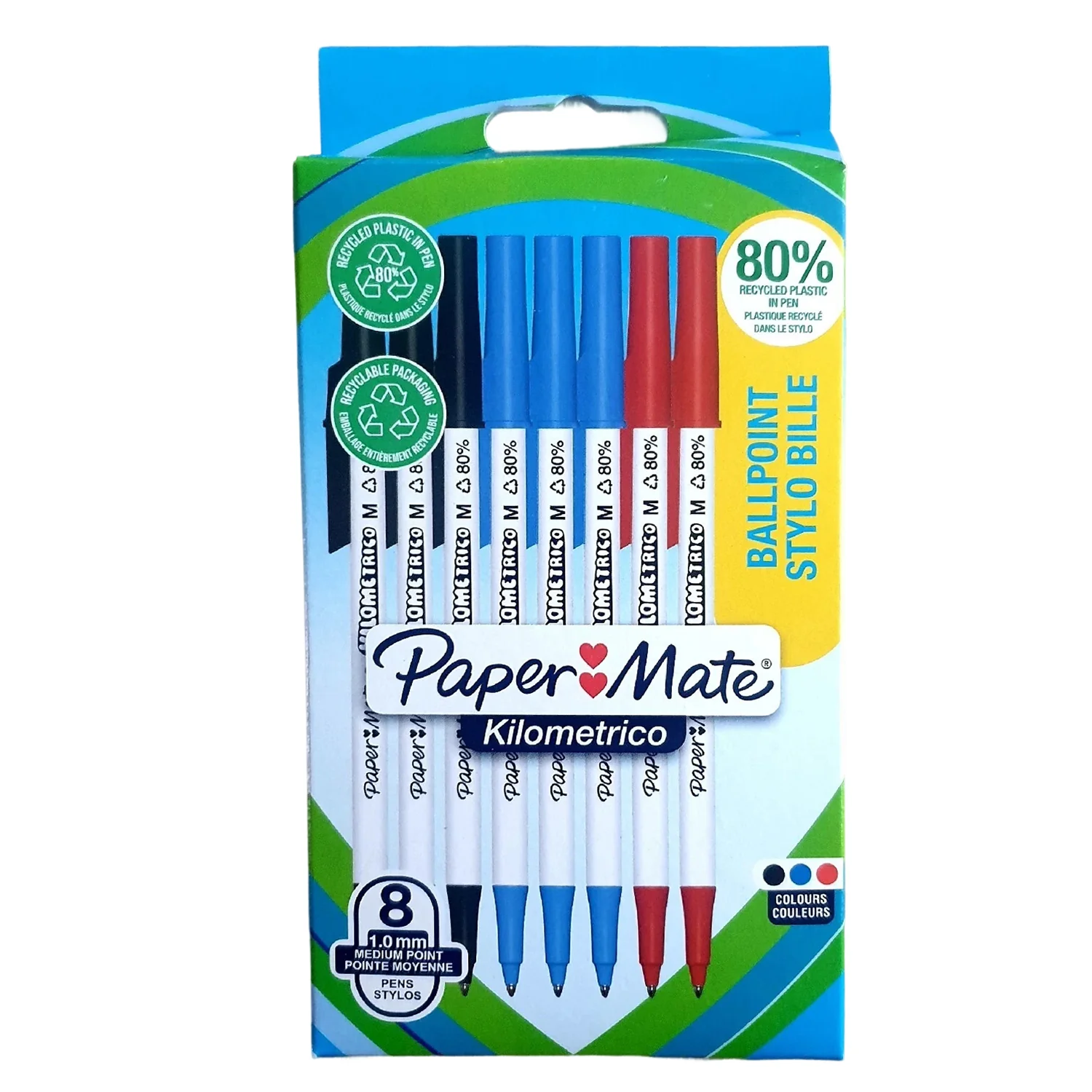 Paper Mate Kilometrico Ballpen - 8 Pack