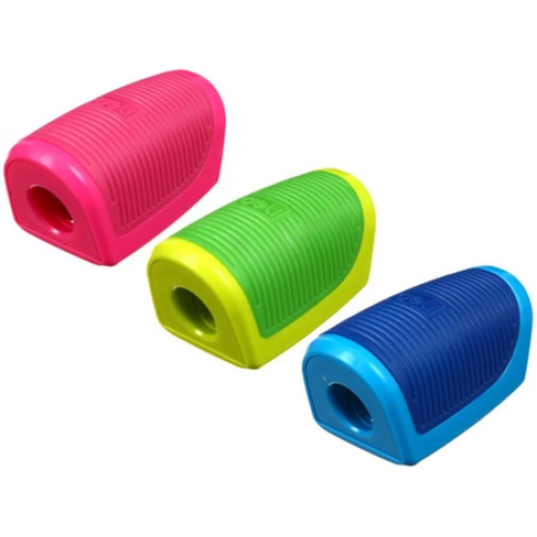 Pencil Sharpener 1-Hole Assorted with Soft Grip