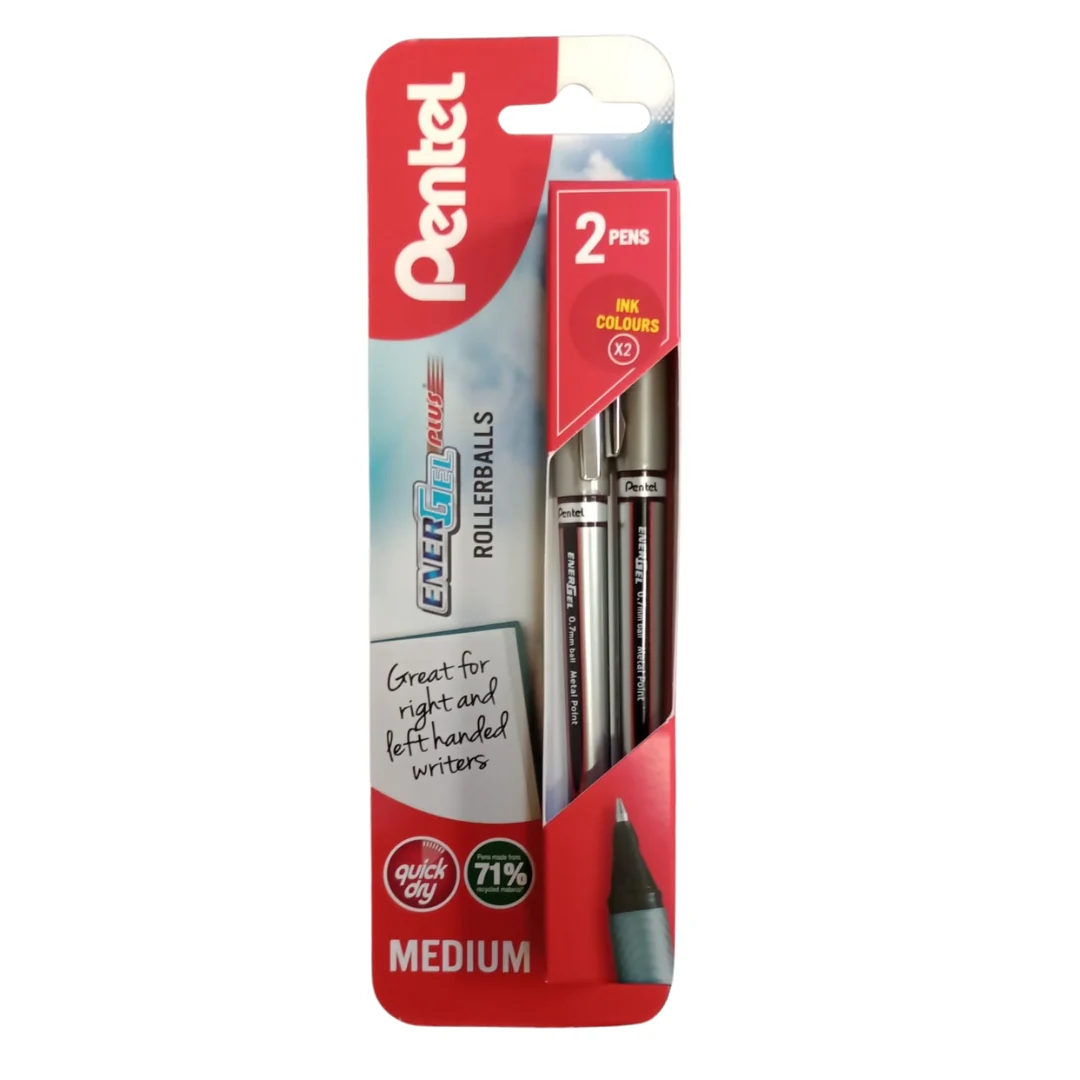 Pentel EnerGel Plus Red Pens – 2 Pack