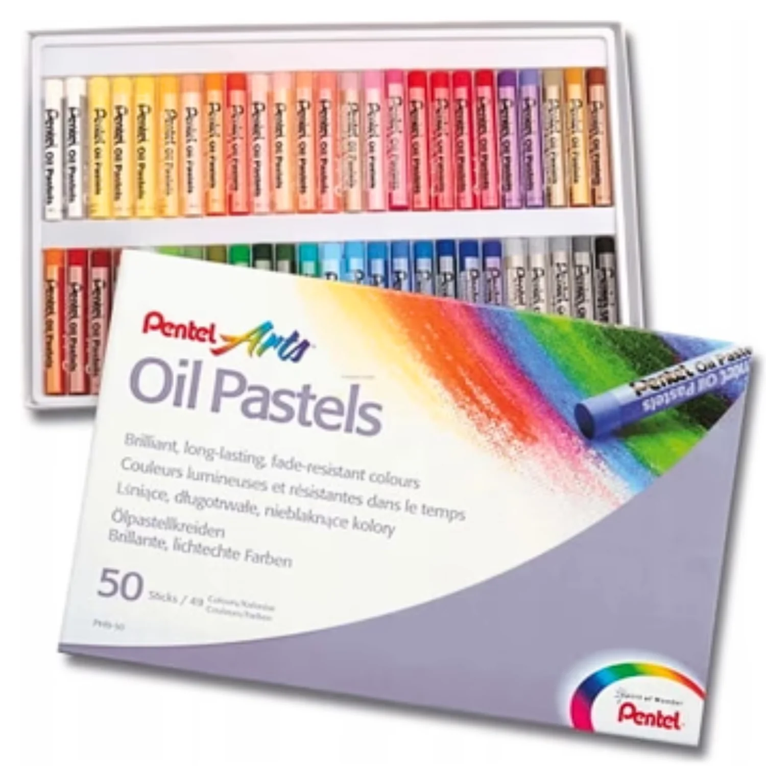 Pentel Oil Pastels 50-Colour Box