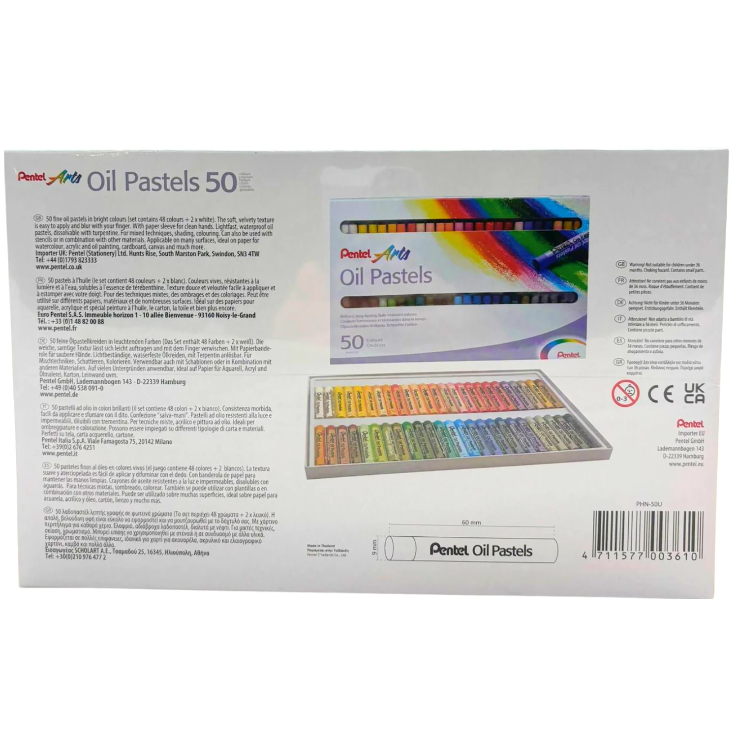 Pentel Oil Pastels 50-Colour Box - Image 3