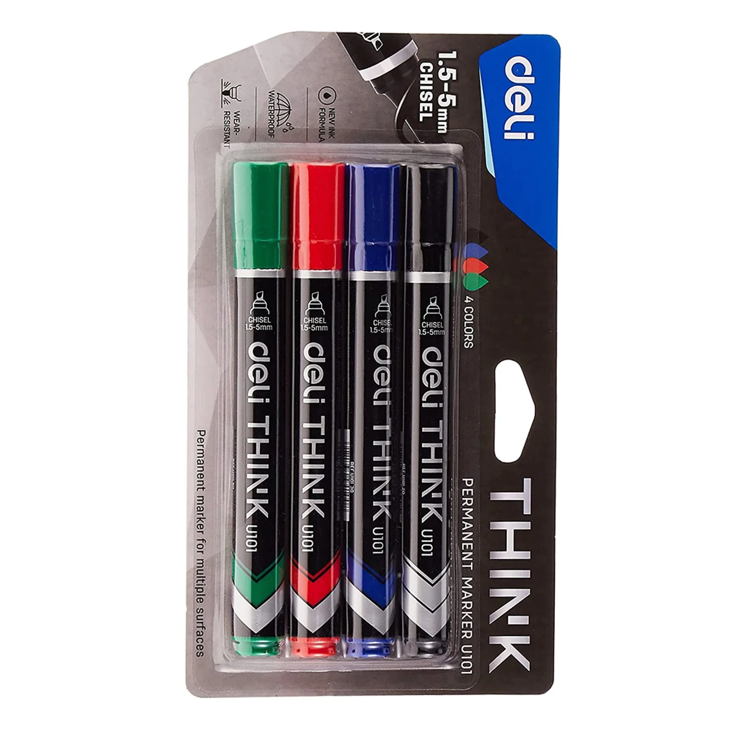 Permanent Markers - 4pcs by Deli - Image 3