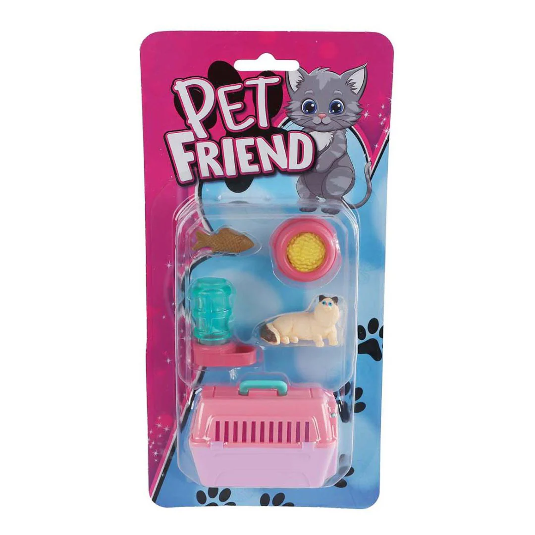 Pet Friend Cat Toy Set with Accessories - Mini Pet Play Kit