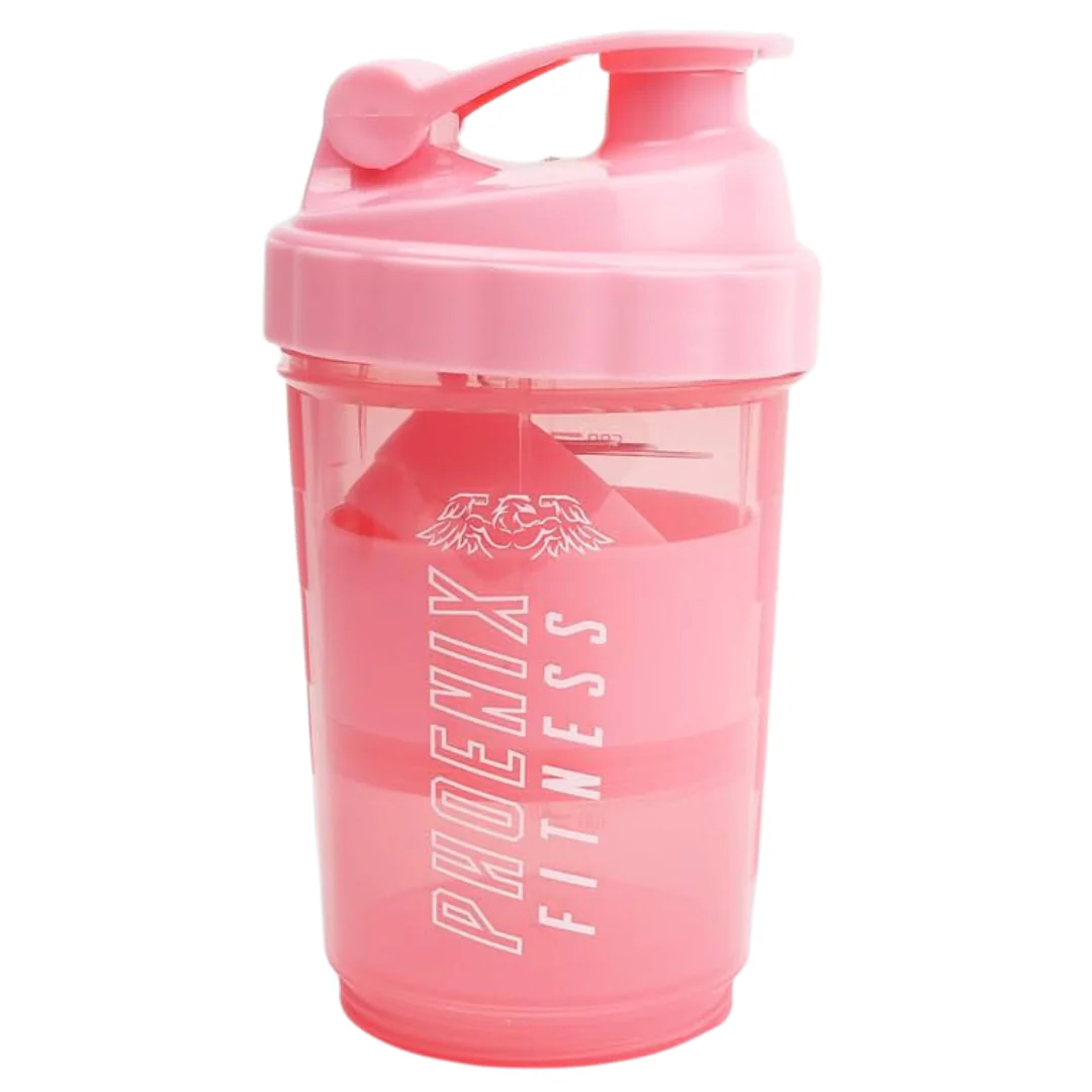 Phoenix Compartment Shaker Bottle Pink 500ml - Image 3