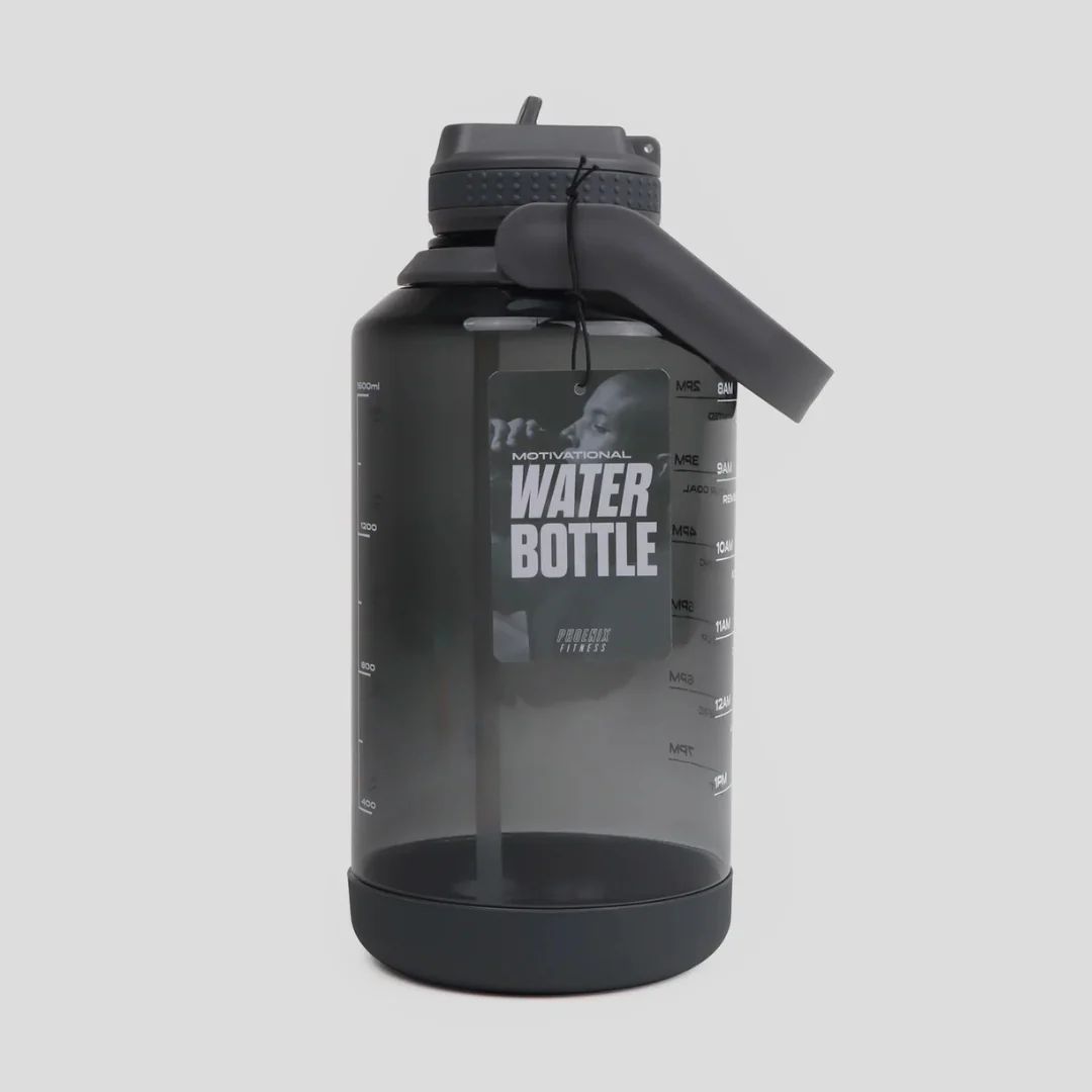 Motivational Water Bottle Black – 2L by Phoenix Fitness - Image 3