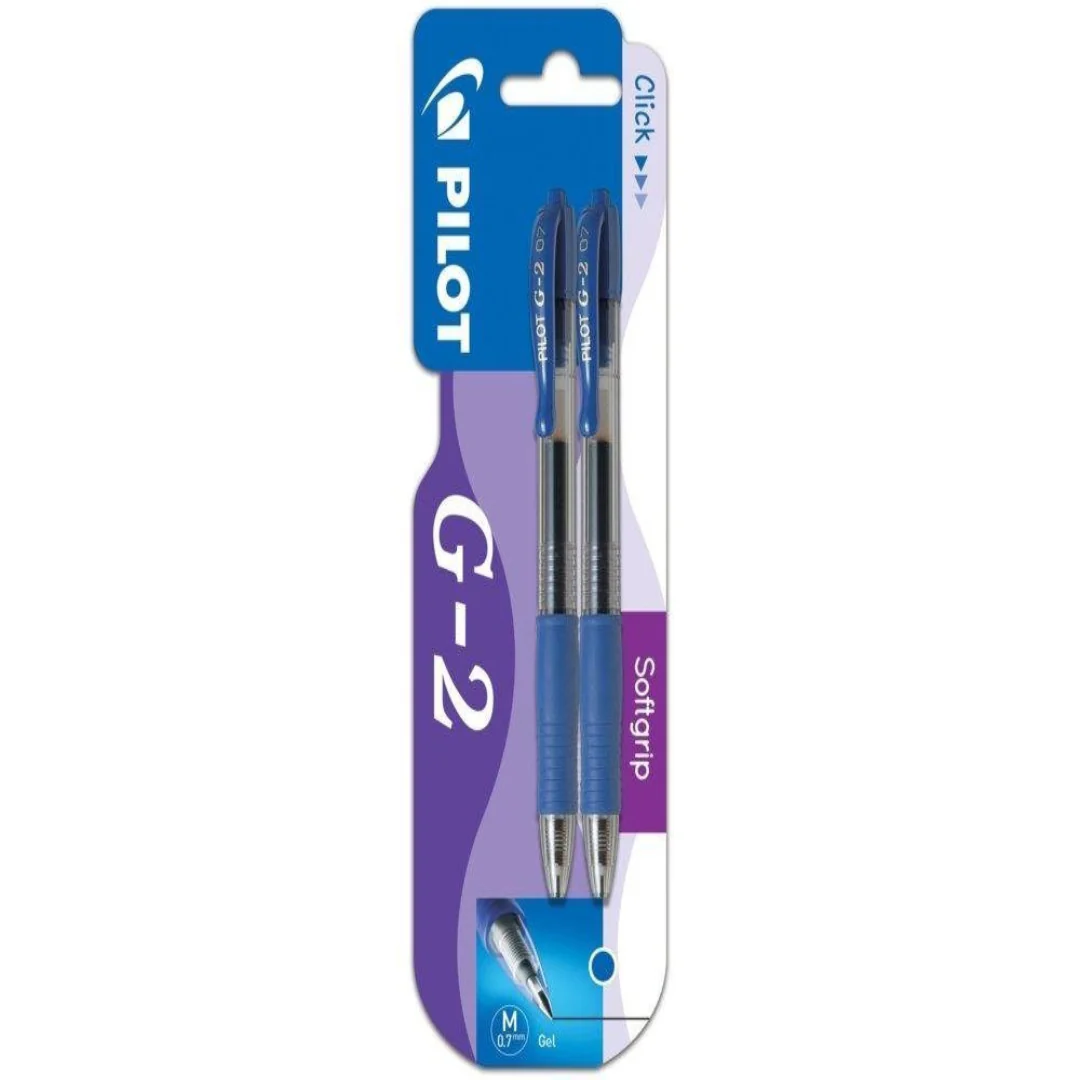 Pilot G-2 Gel Roller Blue Ball Pen – 2 Pack