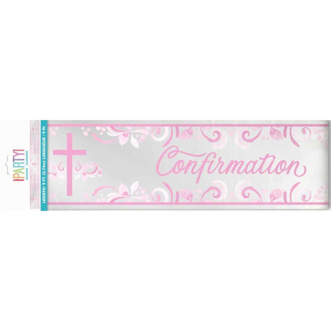 Pink Confirmation Foil Banner 9ft