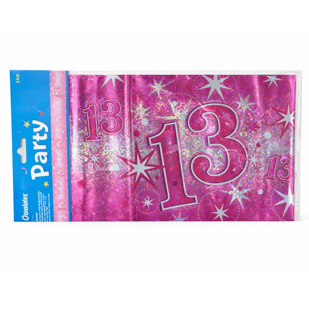 Pink Sparkle “Age 13” Foil Banner - 2.6m