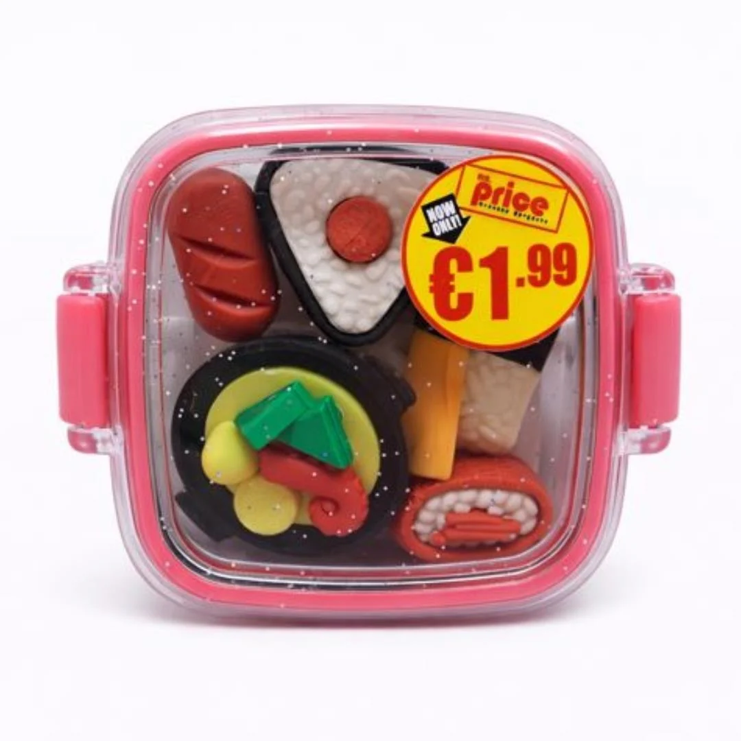 Pink Sushi Eraser Set