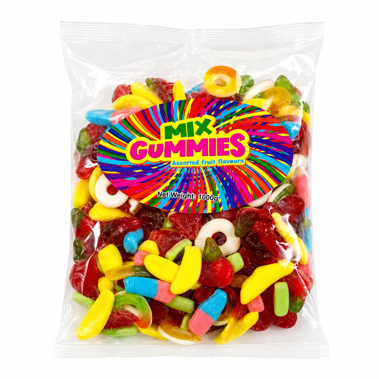Plain Gummy Mix Sweets 1kg Bag