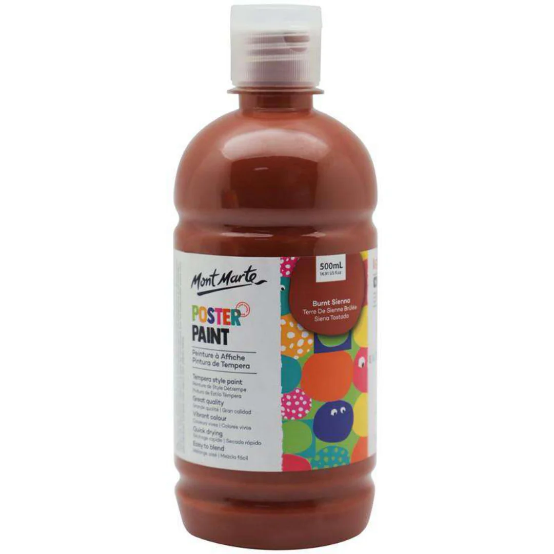 Poster Paint by Mont Marte – Burnt Sienna (500ml)