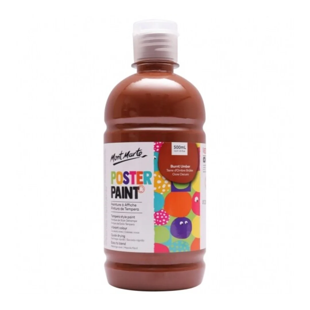 Poster Paint by Monte Marte – Burnt Umber (500ml)