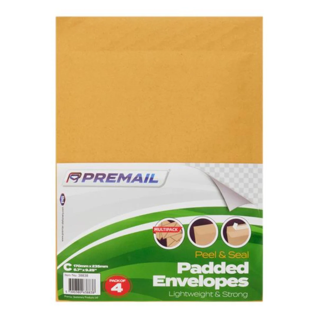 Premail Size C Padded Envelopes Pack of 4