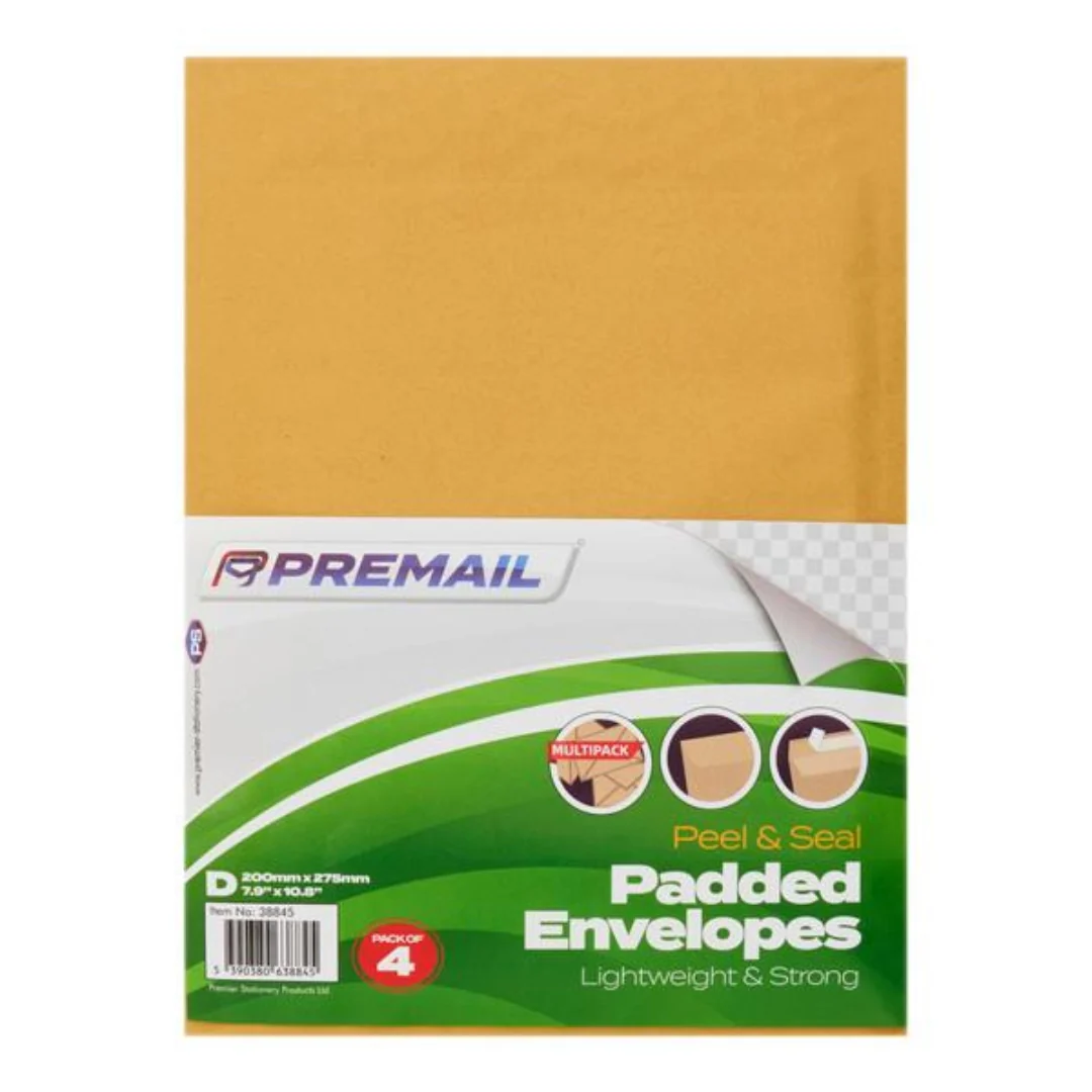 Premail Size D Padded Envelopes Pack of 4
