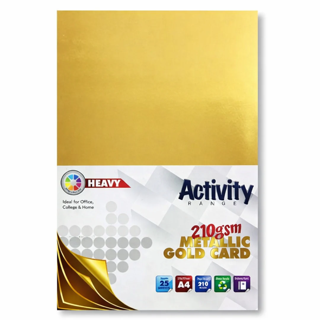 Premier Activity A4 Card 210 GSM 25 Sheets Gold