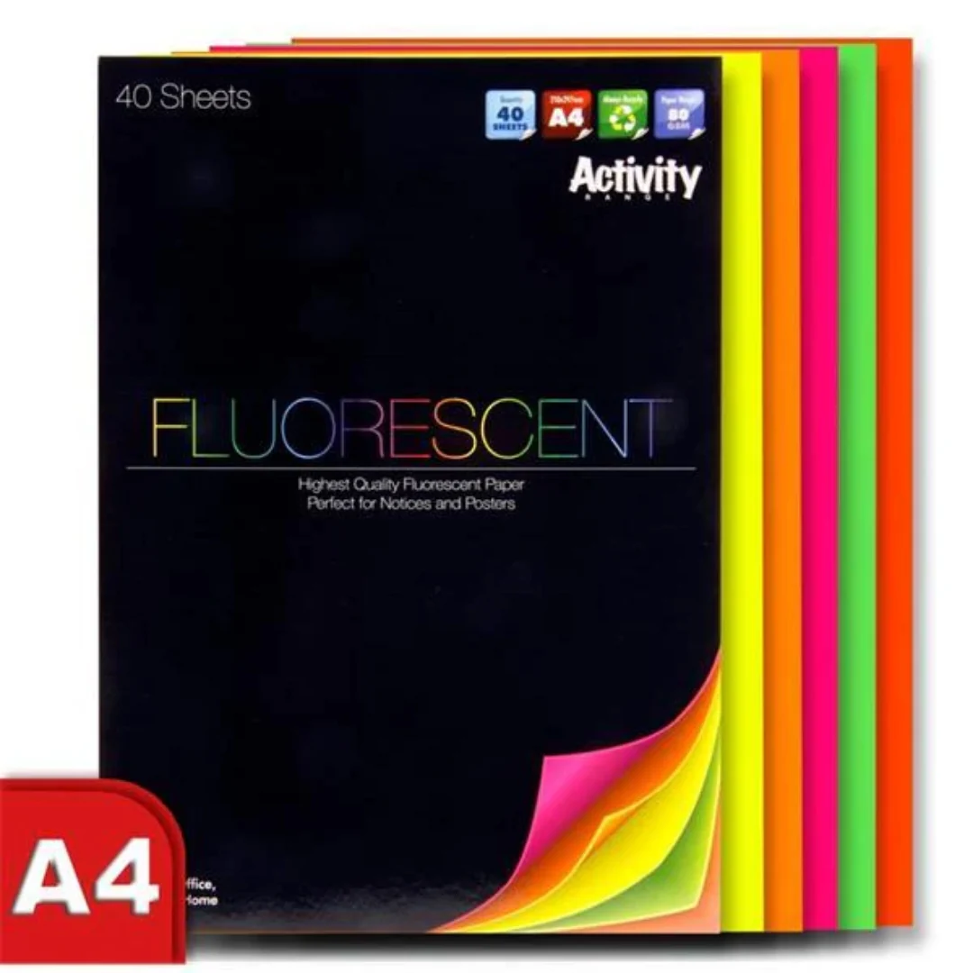Premier Fluorescent Activity Pad A4 – 40 Sheets (80gsm)