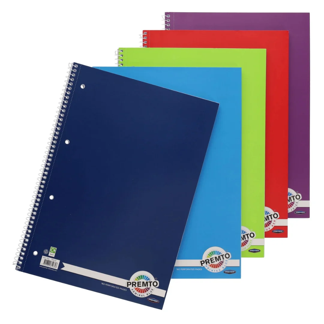 Premto A4 Spiral Notebook 160 Pages Assorted