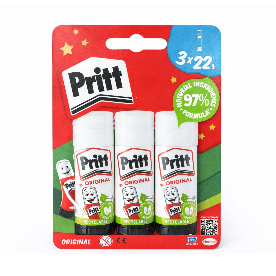 Pritt Stick Glue 22g Pack of 3