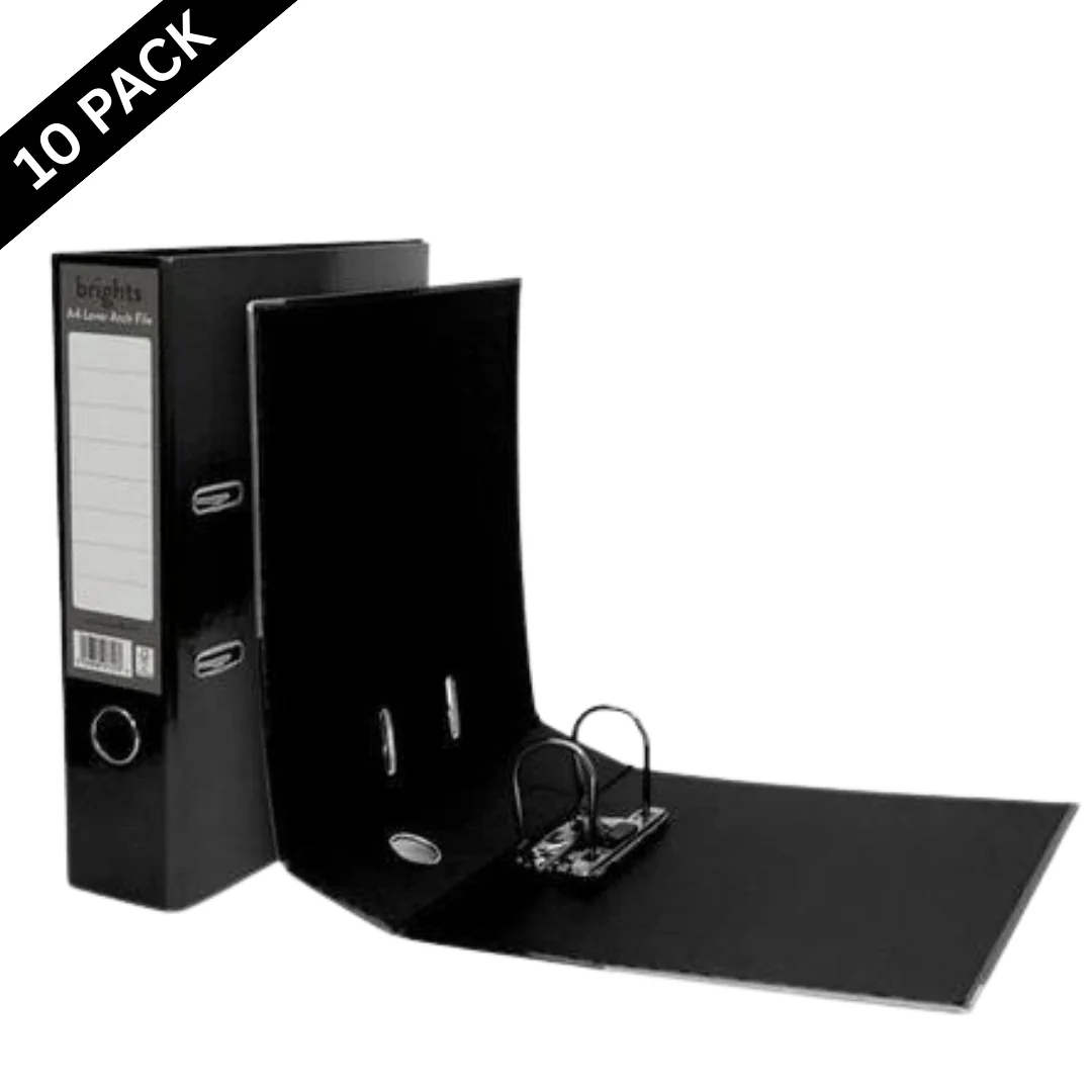 Pukka A4 Lever Arch File – Black Brights ( Box of 10 )
