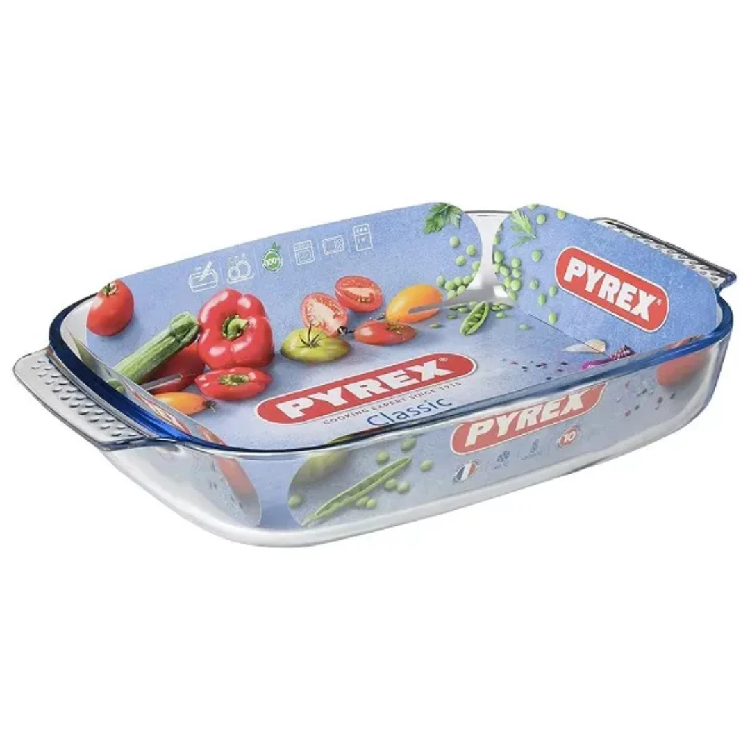 Pyrex 38x25cm Rectangular Glass Roaster