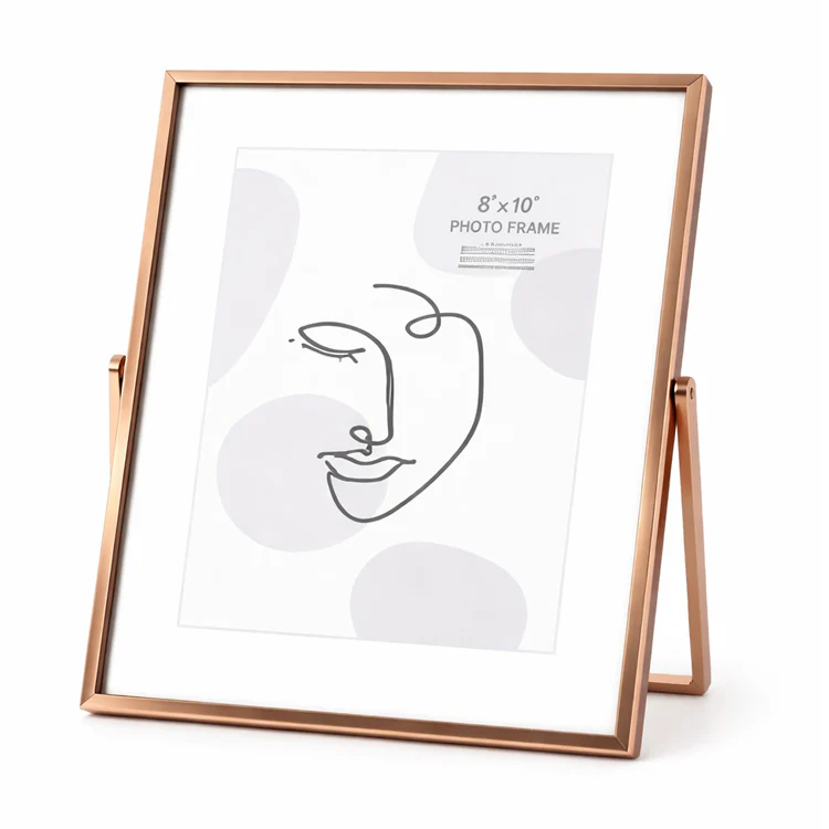Rose Gold Metal Frame with Easel 4 x 6"