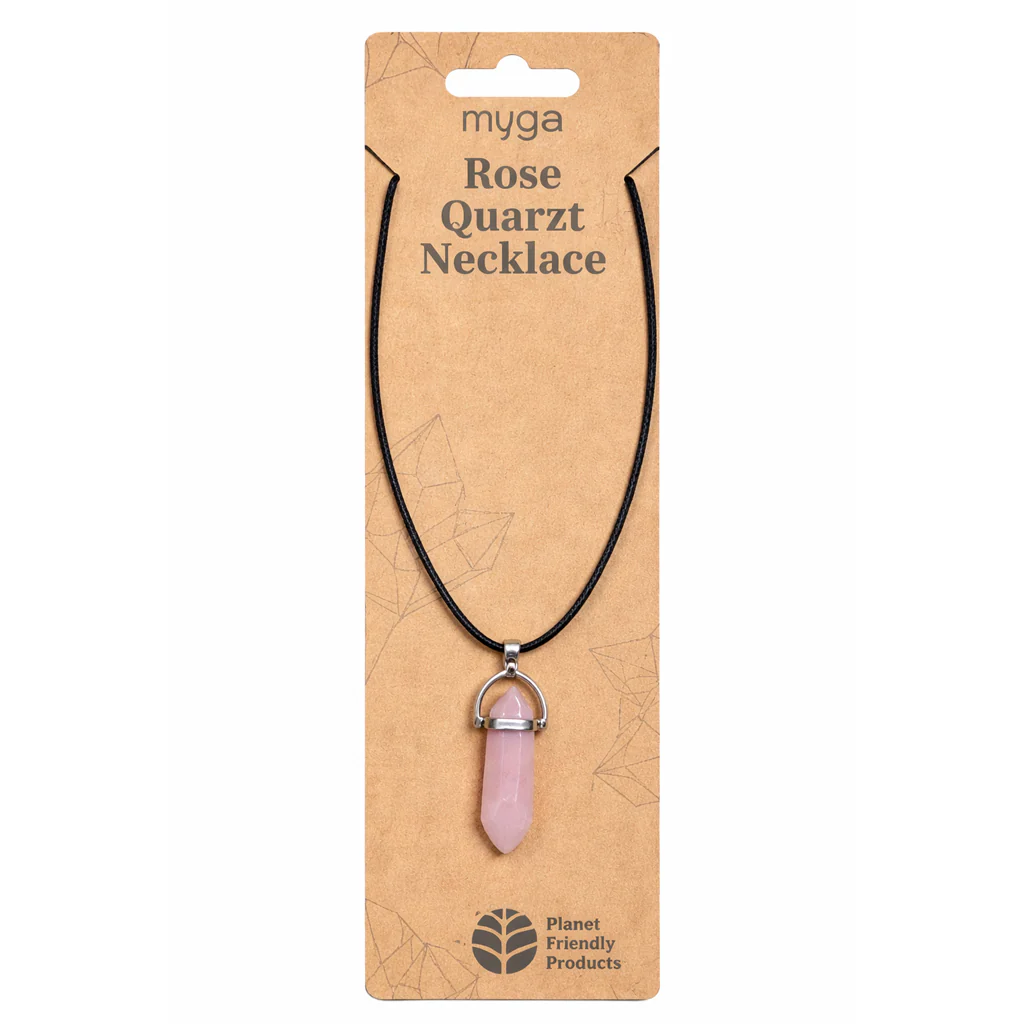 Rose Quartz Necklace – Natural Crystal Pendant by Myga
